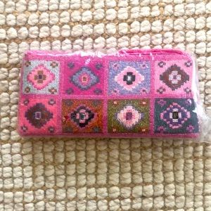 Pink multi colored purse